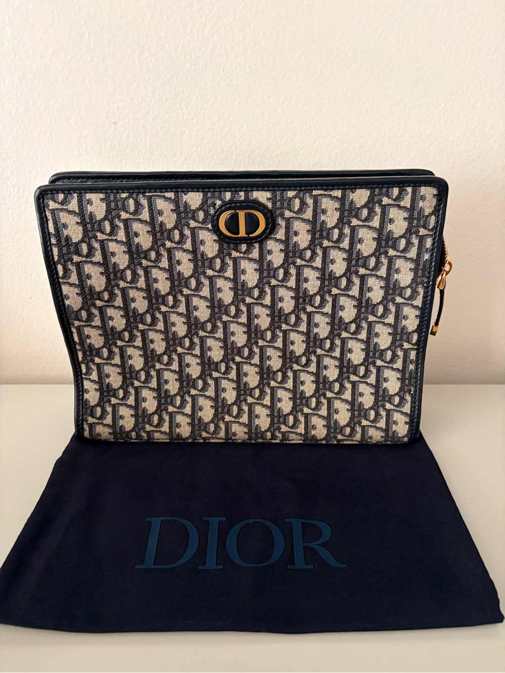 30 Montaigne Dea pouch in Blue Dior Oblique Jacquard Authentic